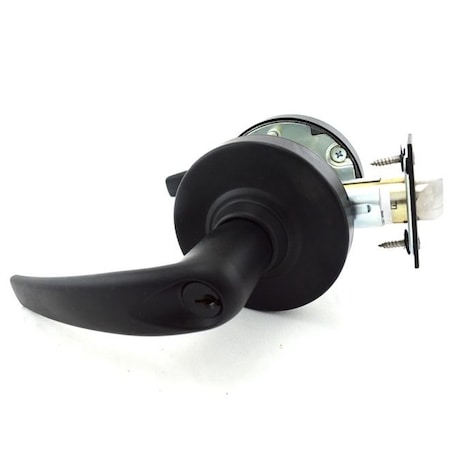 Schlage Commercial Classroom Athens Lever C Keyway, 2-3/4" Deadlatch, ANSI Strike Matte Black ALX70PATH622